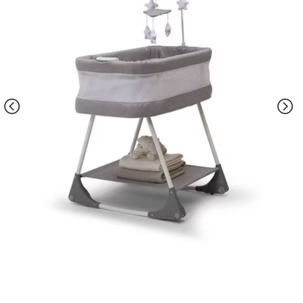 Elegant Gray Baby Bassinet with Mobile